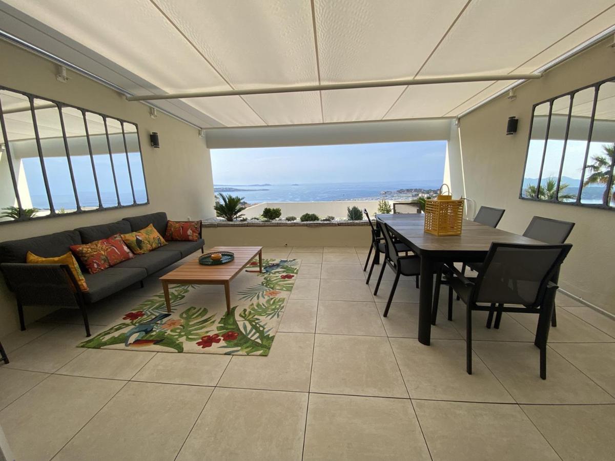 Superbe T2 44M2 - Grande Terrasse Vue Mer Panoramique Exceptionnelle Piscine - Parking Bandol Exterior foto